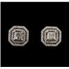 2.14 ctw Diamond Earrings - 14KT White Gold