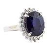 11.05 ctw Sapphire And Diamond Ring - 14KT White Gold