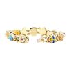 Image 3 : Multi-Colored Gemstone Vintage Slide Charm Bracelet - 14KT Yellow Gold