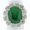 Image 2 : 18K White Gold 15.15 ctw Large Oval Brilliant GIA Emerald & Diamond Ring