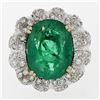 Image 5 : 18K White Gold 15.15 ctw Large Oval Brilliant GIA Emerald & Diamond Ring