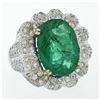 Image 6 : 18K White Gold 15.15 ctw Large Oval Brilliant GIA Emerald & Diamond Ring