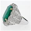 Image 8 : 18K White Gold 15.15 ctw Large Oval Brilliant GIA Emerald & Diamond Ring