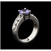 Image 3 : 1.38 ctw Tanzanite and Diamond Ring - 14KT White Gold