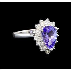 14KT White Gold 2.19 ctw Tanzanite and Diamond Ring