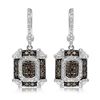 14k White Gold 1.04CTW Diamond and Brown Diamonds Earrings, (SI3/G)