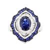 Image 2 : 3.20 ctw Sapphire and Diamond Ring - 14KT White Gold
