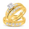 Image 1 : His & Hers Diamond Solitaire Matching Bridal Wedding Ring Band Set 1/4 Cttw 10kt Yellow Gold