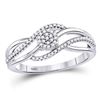 Image 1 : Diamond Open Strand Cluster Ring 1/6 Cttw 10kt White Gold