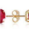 Image 1 : Genuine 1.80 ctw Ruby Earrings 14KT Yellow Gold - REF-20X9M