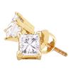 Image 1 : Unisex Diamond Solitaire Stud Earrings 1-1/2 Cttw 14kt Yellow Gold
