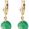 Image 1 : Genuine 3.3 ctw Emerald Earrings 14KT Yellow Gold - REF-50H6X