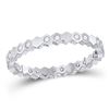 Image 1 : Diamond Machine-Set Band Ring 1/5 Cttw 14kt White Gold