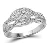 Diamond Cluster Bridal Wedding Engagement Ring 1/3 Cttw 10kt White Gold