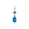 Genuine 2 ctw Blue Topaz Necklace 14KT Yellow Gold - REF-24X3M