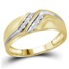 Image 1 : Mens Diamond Wedding Band Ring 1/8 Cttw 10kt Two-tone Gold