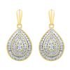 Image 1 : Diamond Milgrain Teardrop Screwback Dangle Earrings 1/10 Cttw 10kt Yellow Gold