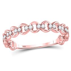 Diamond Link Stackable Band Ring 1/8 Cttw 10kt Rose Gold