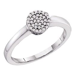 Diamond Simple Cluster Ring 1/8 Cttw 10kt White Gold