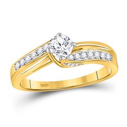 Diamond Solitaire Bridal Wedding Engagement Ring 1/2 Cttw 14kt Yellow Gold