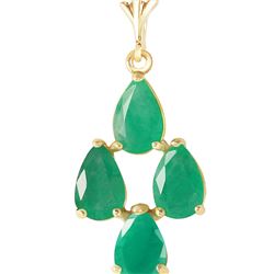 Genuine 1.50 ctw Emerald Necklace 14KT Yellow Gold - REF-30P7H