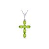 Image 1 : Genuine 1.50 ctw Peridot Necklace 14KT White Gold - REF-32A8K