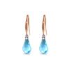 Genuine 4.6 ctw Blue Topaz & Diamond Earrings 14KT Rose Gold - REF-28H8X