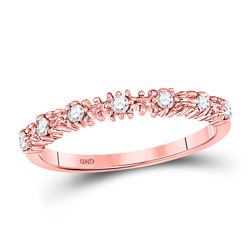 Diamond Stackable Band Ring 1/6 Cttw 10kt Rose Gold