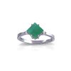 Genuine 1.46 ctw Emerald & Diamond Ring 14KT White Gold - REF-39M9T