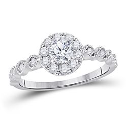 Diamond Solitaire Bridal Wedding Engagement Ring 3/4 Cttw 14kt Two-tone Gold
