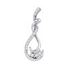 Diamond Cradled 3-Stone Infinity Pendant 1/5 Cttw 10kt White Gold