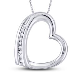 Diamond Heart Pendant .03 Cttw 10kt White Gold