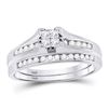 Diamond Bridal Wedding Engagement Ring Band Set 1/2 Cttw 14kt White Gold
