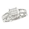 Diamond Bridal Wedding Engagement Ring Band Set 1/2 Cttw 14kt White Gold