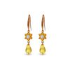Genuine 5.51 ctw Citrine & Diamond Earrings 14KT Rose Gold - REF-47Z4N