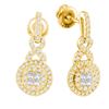 Image 1 : Diamond Cluster Dangle Earrings 1/2 Cttw 14kt Yellow Gold