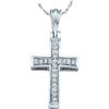 Diamond Cross Religious Pendant 1/12 Cttw 10kt White Gold