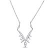 Diamond Modern-V Fashion Necklace 1/4 Cttw 14kt White Gold