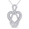 Diamond Captured Infinity Heart Pendant 1/6 Cttw 10kt White Gold