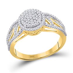 Diamond Circle Cluster Ring 3/8 Cttw 10kt Yellow Gold
