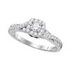 Diamond Solitaire Bridal Wedding Engagement Ring 1/2 Cttw 10kt White Gold