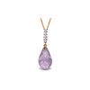 Genuine 5.08 ctw Amethyst & Diamond Necklace 14KT Rose Gold - REF-29P2H