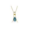 Genuine 1.50 ctw Blue Topaz Necklace 14KT Yellow Gold - REF-35V4W