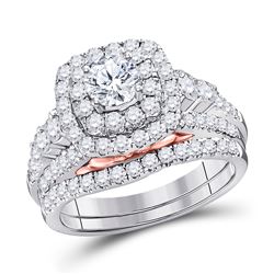 Diamond Bridal Wedding Engagement Ring Band Set 2.00 Cttw 14kt Two-tone Gold