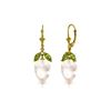 Genuine 25.5 ctw White Topaz & Peridot Earrings 14KT Yellow Gold - REF-63N8R