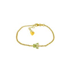 Genuine 0.60 ctw Peridot Bracelet 14KT Yellow Gold - REF-41P6H