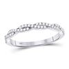 Image 1 : Diamond Woven Twist Stackable Band Ring 1/4 Cttw 10kt White Gold