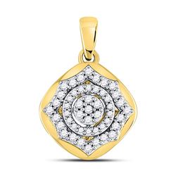 Diamond Cluster Pendant 1/5 Cttw 10kt Yellow Gold