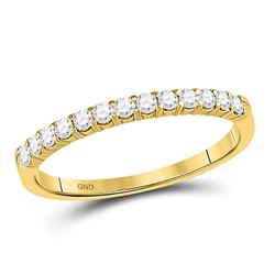 Diamond Single Row Comfort Wedding Band 1/4 Cttw 14kt Yellow Gold