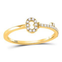 Diamond Key Stackable Band Ring 1/8 Cttw 10kt Yellow Gold